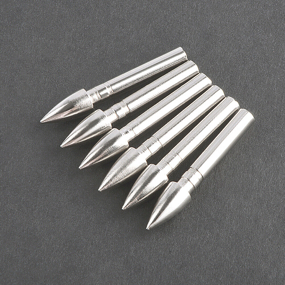 12pcs 62gr Archery Insert Arrowheads 4.2mm Arrow Shaft Point Tips Practice Broadheads